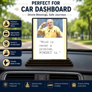 Car Dashboard Narendra Modi Wooden Photo Stand 3x4 Inches, Compact & Stylish Spiritual Display For Car, Home & Office (Pack Of 1) (F48794) Car Dashboard Narendra Modi Wooden Photo Stand 3x4 Inches, Compact & Stylish Spiritual Display For Car, Home & Office (Pack Of 1) (F48794)