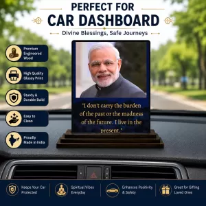 Car Dashboard Narendra Modi Wooden Photo Stand 3x4 Inches, Compact & Stylish Spiritual Display For Car, Home & Office (Pack Of 1) (F48796) Car Dashboard Narendra Modi Wooden Photo Stand 3x4 Inches, Compact & Stylish Spiritual Display For Car, Home & Office (Pack Of 1) (F48796)
