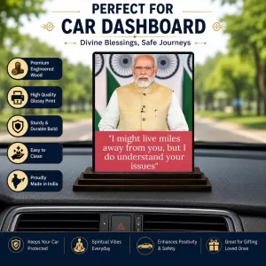 Car Dashboard Narendra Modi Wooden Photo Stand 3x4 Inches, Compact & Stylish Spiritual Display For Car, Home & Office (Pack Of 1) (F48797) Car Dashboard Narendra Modi Wooden Photo Stand 3x4 Inches, Compact & Stylish Spiritual Display For Car, Home & Office (Pack Of 1) (F48797)