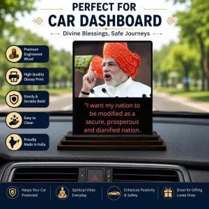 Car Dashboard Narendra Modi Wooden Photo Stand 3x4 Inches, Compact & Stylish Spiritual Display For Car, Home & Office (Pack Of 1) (F48798) Car Dashboard Narendra Modi Wooden Photo Stand 3x4 Inches, Compact & Stylish Spiritual Display For Car, Home & Office (Pack Of 1) (F48798)