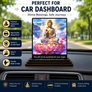 Car Dashboard Gautama Buddha Wooden Photo Stand 3x4 Inches, Compact & Stylish Spiritual Display For Car, Home & Office (Pack Of 1) (F48802) Car Dashboard Gautama Buddha Wooden Photo Stand 3x4 Inches, Compact & Stylish Spiritual Display For Car, Home & Office (Pack Of 1) (F48802)