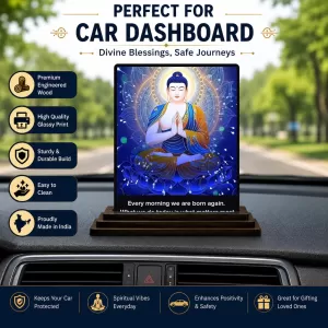 Car Dashboard Gautama Buddha Wooden Photo Stand 3x4 Inches, Compact & Stylish Spiritual Display For Car, Home & Office (Pack Of 1) (F48807) Car Dashboard Gautama Buddha Wooden Photo Stand 3x4 Inches, Compact & Stylish Spiritual Display For Car, Home & Office (Pack Of 1) (F48807)