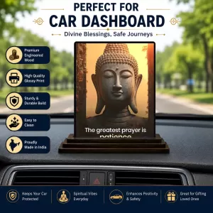 Car Dashboard Gautama Buddha Wooden Photo Stand 3x4 Inches, Compact & Stylish Spiritual Display For Car, Home & Office (Pack Of 1) (F48808) Car Dashboard Gautama Buddha Wooden Photo Stand 3x4 Inches, Compact & Stylish Spiritual Display For Car, Home & Office (Pack Of 1) (F48808)