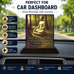 Car Dashboard Gautama Buddha Wooden Photo Stand 3x4 Inches, Compact & Stylish Spiritual Display For Car, Home & Office (Pack Of 1) (F48823) Car Dashboard Gautama Buddha Wooden Photo Stand 3x4 Inches, Compact & Stylish Spiritual Display For Car, Home & Office (Pack Of 1) (F48823)