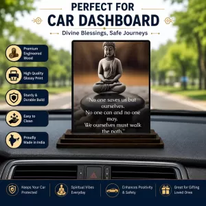 Car Dashboard Gautama Buddha Wooden Photo Stand 3x4 Inches, Compact & Stylish Spiritual Display For Car, Home & Office (Pack Of 1) (F48825) Car Dashboard Gautama Buddha Wooden Photo Stand 3x4 Inches, Compact & Stylish Spiritual Display For Car, Home & Office (Pack Of 1) (F48825)