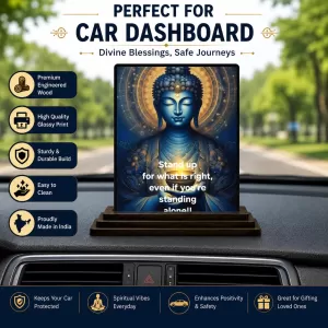 Car Dashboard Gautama Buddha Wooden Photo Stand 3x4 Inches, Compact & Stylish Spiritual Display For Car, Home & Office (Pack Of 1) (F48826) Car Dashboard Gautama Buddha Wooden Photo Stand 3x4 Inches, Compact & Stylish Spiritual Display For Car, Home & Office (Pack Of 1) (F48826)