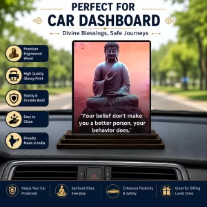 Car Dashboard Gautama Buddha Wooden Photo Stand 3x4 Inches, Compact & Stylish Spiritual Display For Car, Home & Office (Pack Of 1) (F48827) Car Dashboard Gautama Buddha Wooden Photo Stand 3x4 Inches, Compact & Stylish Spiritual Display For Car, Home & Office (Pack Of 1) (F48827)