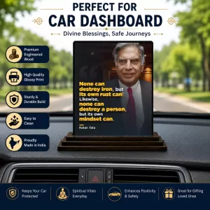 Car Dashboard Shree Ratan Tata Wooden Photo Stand 3x4 Inches, Compact & Stylish Spiritual Display For Car, Home & Office (Pack Of 1) (F48842) Car Dashboard Shree Ratan Tata Wooden Photo Stand 3x4 Inches, Compact & Stylish Spiritual Display For Car, Home & Office (Pack Of 1) (F48842)