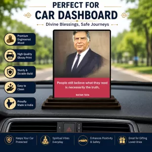 Car Dashboard Shree Ratan Tata Wooden Photo Stand 3x4 Inches, Compact & Stylish Spiritual Display For Car, Home & Office (Pack Of 1) (F48846) Car Dashboard Shree Ratan Tata Wooden Photo Stand 3x4 Inches, Compact & Stylish Spiritual Display For Car, Home & Office (Pack Of 1) (F48846)