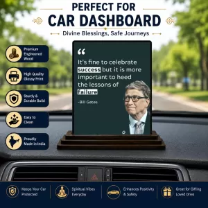 Car Dashboard Bill Gates Wooden Photo Stand 3x4 Inches, Compact & Stylish Spiritual Display For Car, Home & Office (Pack Of 1) (F48865) Car Dashboard Bill Gates Wooden Photo Stand 3x4 Inches, Compact & Stylish Spiritual Display For Car, Home & Office (Pack Of 1) (F48865)