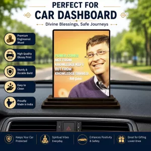 Car Dashboard Bill Gates Wooden Photo Stand 3x4 Inches, Compact & Stylish Spiritual Display For Car, Home & Office (Pack Of 1) (F48870) Car Dashboard Bill Gates Wooden Photo Stand 3x4 Inches, Compact & Stylish Spiritual Display For Car, Home & Office (Pack Of 1) (F48870)