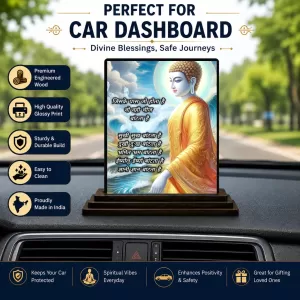 Car Dashboard Gautama Buddha Wooden Photo Stand 3x4 Inches, Compact & Stylish Spiritual Display For Car, Home & Office (Pack Of 1) (F48874) Car Dashboard Gautama Buddha Wooden Photo Stand 3x4 Inches, Compact & Stylish Spiritual Display For Car, Home & Office (Pack Of 1) (F48874)