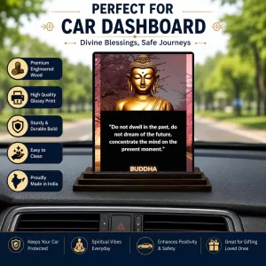 Car Dashboard Gautama Buddha Wooden Photo Stand 3x4 Inches, Compact & Stylish Spiritual Display For Car, Home & Office (Pack Of 1) (F48891) Car Dashboard Gautama Buddha Wooden Photo Stand 3x4 Inches, Compact & Stylish Spiritual Display For Car, Home & Office (Pack Of 1) (F48891)