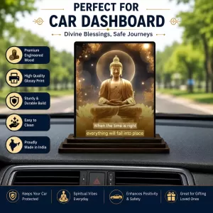 Car Dashboard Gautama Buddha Wooden Photo Stand 3x4 Inches, Compact & Stylish Spiritual Display For Car, Home & Office (Pack Of 1) (F48897) Car Dashboard Gautama Buddha Wooden Photo Stand 3x4 Inches, Compact & Stylish Spiritual Display For Car, Home & Office (Pack Of 1) (F48897)