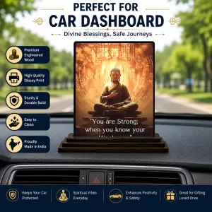 Car Dashboard Gautama Buddha Wooden Photo Stand 3x4 Inches, Compact & Stylish Spiritual Display For Car, Home & Office (Pack Of 1) (F48898) Car Dashboard Gautama Buddha Wooden Photo Stand 3x4 Inches, Compact & Stylish Spiritual Display For Car, Home & Office (Pack Of 1) (F48898)