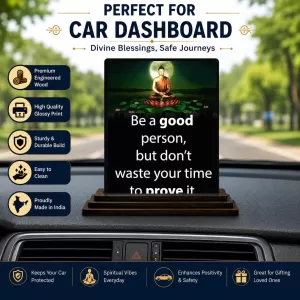 Car Dashboard Gautama Buddha Wooden Photo Stand 3x4 Inches, Compact & Stylish Spiritual Display For Car, Home & Office (Pack Of 1) (F48901) Car Dashboard Gautama Buddha Wooden Photo Stand 3x4 Inches, Compact & Stylish Spiritual Display For Car, Home & Office (Pack Of 1) (F48901)