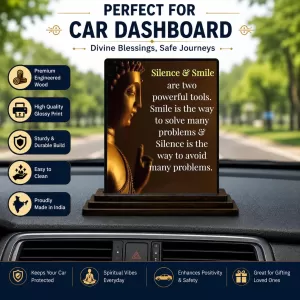 Car Dashboard Gautama Buddha Wooden Photo Stand 3x4 Inches, Compact & Stylish Spiritual Display For Car, Home & Office (Pack Of 1) (F48903) Car Dashboard Gautama Buddha Wooden Photo Stand 3x4 Inches, Compact & Stylish Spiritual Display For Car, Home & Office (Pack Of 1) (F48903)
