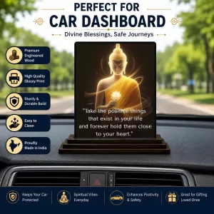 Car Dashboard Gautama Buddha Wooden Photo Stand 3x4 Inches, Compact & Stylish Spiritual Display For Car, Home & Office (Pack Of 1) (F48905) Car Dashboard Gautama Buddha Wooden Photo Stand 3x4 Inches, Compact & Stylish Spiritual Display For Car, Home & Office (Pack Of 1) (F48905)