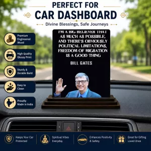 Car Dashboard Bill Gates Wooden Photo Stand 3x4 Inches, Compact & Stylish Spiritual Display For Car, Home & Office (Pack Of 1) (F48912) Car Dashboard Bill Gates Wooden Photo Stand 3x4 Inches, Compact & Stylish Spiritual Display For Car, Home & Office (Pack Of 1) (F48912)