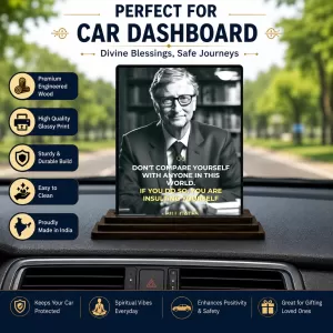 Car Dashboard Bill Gates Wooden Photo Stand 3x4 Inches, Compact & Stylish Spiritual Display For Car, Home & Office (Pack Of 1) (F48917) Car Dashboard Bill Gates Wooden Photo Stand 3x4 Inches, Compact & Stylish Spiritual Display For Car, Home & Office (Pack Of 1) (F48917)