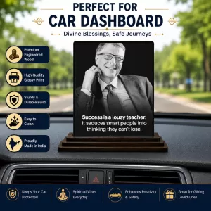 Car Dashboard Bill Gates Wooden Photo Stand 3x4 Inches, Compact & Stylish Spiritual Display For Car, Home & Office (Pack Of 1) (F48918) Car Dashboard Bill Gates Wooden Photo Stand 3x4 Inches, Compact & Stylish Spiritual Display For Car, Home & Office (Pack Of 1) (F48918)
