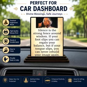 Car Dashboard Abdul Kalam Wooden Photo Stand 3x4 Inches, Compact & Stylish Spiritual Display For Car, Home & Office (Pack Of 1) (F48929) Car Dashboard Abdul Kalam Wooden Photo Stand 3x4 Inches, Compact & Stylish Spiritual Display For Car, Home & Office (Pack Of 1) (F48929)