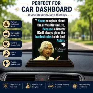 Car Dashboard A.P.J. Abdul Kalam Wooden Photo Stand 3x4 Inches, Compact & Stylish Spiritual Display For Car, Home & Office (Pack Of 1) (F48933) Car Dashboard A.P.J. Abdul Kalam Wooden Photo Stand 3x4 Inches, Compact & Stylish Spiritual Display For Car, Home & Office (Pack Of 1) (F48933)