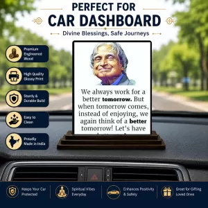 Car Dashboard Abdul Kalam Wooden Photo Stand 3x4 Inches, Compact & Stylish Spiritual Display For Car, Home & Office (Pack Of 1) (F48936) Car Dashboard Abdul Kalam Wooden Photo Stand 3x4 Inches, Compact & Stylish Spiritual Display For Car, Home & Office (Pack Of 1) (F48936)