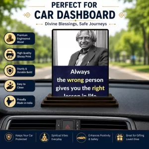 Car Dashboard Abdul Kalam Wooden Photo Stand 3x4 Inches, Compact & Stylish Spiritual Display For Car, Home & Office (Pack Of 1) (F48938) Car Dashboard Abdul Kalam Wooden Photo Stand 3x4 Inches, Compact & Stylish Spiritual Display For Car, Home & Office (Pack Of 1) (F48938)