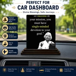 Car Dashboard Abdul Kalam Wooden Photo Stand 3x4 Inches, Compact & Stylish Spiritual Display For Car, Home & Office (Pack Of 1) (F48941) Car Dashboard Abdul Kalam Wooden Photo Stand 3x4 Inches, Compact & Stylish Spiritual Display For Car, Home & Office (Pack Of 1) (F48941)
