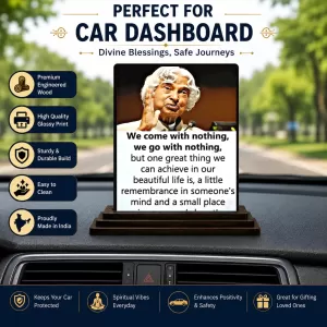 Car Dashboard Abdul Kalam Wooden Photo Stand 3x4 Inches, Compact & Stylish Spiritual Display For Car, Home & Office (Pack Of 1) (F48944) Car Dashboard Abdul Kalam Wooden Photo Stand 3x4 Inches, Compact & Stylish Spiritual Display For Car, Home & Office (Pack Of 1) (F48944)