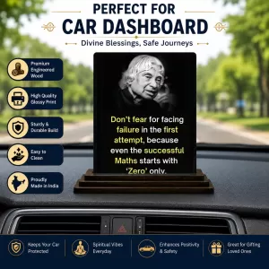 Car Dashboard Abdul Kalam Wooden Photo Stand 3x4 Inches, Compact & Stylish Spiritual Display For Car, Home & Office (Pack Of 1) (F48948) Car Dashboard Abdul Kalam Wooden Photo Stand 3x4 Inches, Compact & Stylish Spiritual Display For Car, Home & Office (Pack Of 1) (F48948)