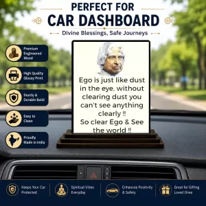 Car Dashboard Abdul Kalam Wooden Photo Stand 3x4 Inches, Compact & Stylish Spiritual Display For Car, Home & Office (Pack Of 1) (F48953) Car Dashboard Abdul Kalam Wooden Photo Stand 3x4 Inches, Compact & Stylish Spiritual Display For Car, Home & Office (Pack Of 1) (F48953)