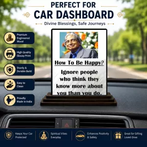 Car Dashboard Abdul Kalam Wooden Photo Stand 3x4 Inches, Compact & Stylish Spiritual Display For Car, Home & Office (Pack Of 1) (F48955) Car Dashboard Abdul Kalam Wooden Photo Stand 3x4 Inches, Compact & Stylish Spiritual Display For Car, Home & Office (Pack Of 1) (F48955)