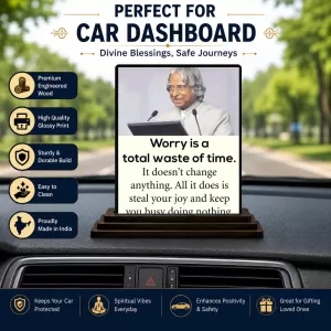 Car Dashboard Abdul Kalam Wooden Photo Stand 3x4 Inches, Compact & Stylish Spiritual Display For Car, Home & Office (Pack Of 1) (F48960) Car Dashboard Abdul Kalam Wooden Photo Stand 3x4 Inches, Compact & Stylish Spiritual Display For Car, Home & Office (Pack Of 1) (F48960)
