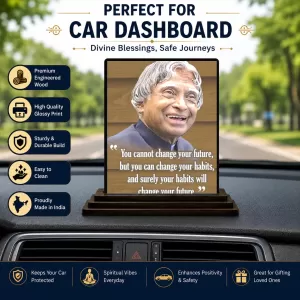 Car Dashboard Abdul Kalam Wooden Photo Stand 3x4 Inches, Compact & Stylish Spiritual Display For Car, Home & Office (Pack Of 1) (F48961) Car Dashboard Abdul Kalam Wooden Photo Stand 3x4 Inches, Compact & Stylish Spiritual Display For Car, Home & Office (Pack Of 1) (F48961)