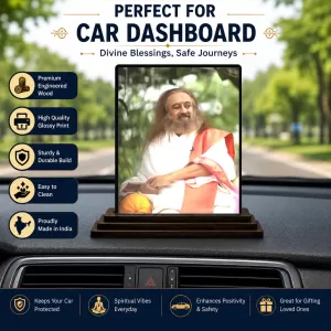 Car Dashboard Shri Shri Ravi Shankar Wooden Photo Stand 3x4 Inches, Compact & Stylish Spiritual Display For Car, Home & Office (Pack Of 1) (F48964) Car Dashboard Shri Shri Ravi Shankar Wooden Photo Stand 3x4 Inches, Compact & Stylish Spiritual Display For Car, Home & Office (Pack Of 1) (F48964)