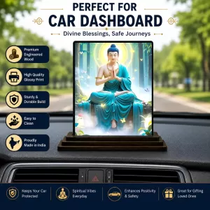 Car Dashboard Gautama Buddha Wooden Photo Stand 3x4 Inches, Compact & Stylish Spiritual Display For Car, Home & Office (Pack Of 1) (F48968) Car Dashboard Gautama Buddha Wooden Photo Stand 3x4 Inches, Compact & Stylish Spiritual Display For Car, Home & Office (Pack Of 1) (F48968)