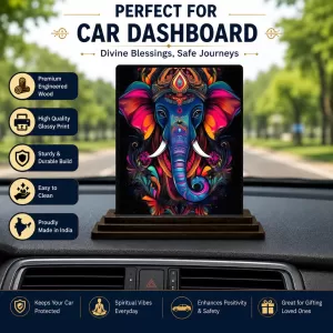 Car Dashboard Ganesha Wooden Photo Stand 3x4 Inches, Compact & Stylish Spiritual Display For Car, Home & Office (Pack Of 1) (F48973) Car Dashboard Ganesha Wooden Photo Stand 3x4 Inches, Compact & Stylish Spiritual Display For Car, Home & Office (Pack Of 1) (F48973)