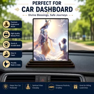 Car Dashboard Lord Shree Krishna Wooden Photo Stand 3x4 Inches, Compact & Stylish Spiritual Display For Car, Home & Office (Pack Of 1) (F48978) Car Dashboard Lord Shree Krishna Wooden Photo Stand 3x4 Inches, Compact & Stylish Spiritual Display For Car, Home & Office (Pack Of 1) (F48978)