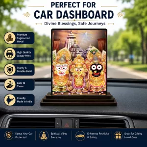 Car Dashboard Lord Jagannath Wooden Photo Stand 3x4 Inches, Compact & Stylish Spiritual Display For Car, Home & Office (Pack Of 1) (F48979) Car Dashboard Lord Jagannath Wooden Photo Stand 3x4 Inches, Compact & Stylish Spiritual Display For Car, Home & Office (Pack Of 1) (F48979)
