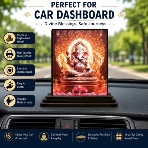 Car Dashboard LordLord Ganesha Wooden Photo Stand 3x4 Inches, Compact & Stylish Spiritual Display For Car, Home & Office (Pack Of 1) (F48983) Car Dashboard LordLord Ganesha Wooden Photo Stand 3x4 Inches, Compact & Stylish Spiritual Display For Car, Home & Office (Pack Of 1) (F48983)
