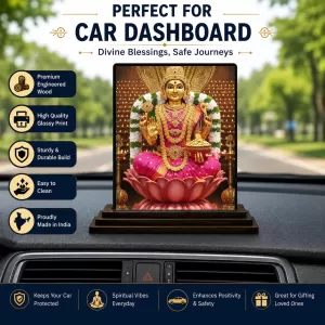 Car Dashboard Lakshmi Wooden Photo Stand 3x4 Inches, Compact & Stylish Spiritual Display For Car, Home & Office (Pack Of 1) (F48987) Car Dashboard Lakshmi Wooden Photo Stand 3x4 Inches, Compact & Stylish Spiritual Display For Car, Home & Office (Pack Of 1) (F48987)