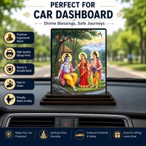 Car Dashboard Shree Krishna Wooden Photo Stand 3x4 Inches, Compact & Stylish Spiritual Display For Car, Home & Office (Pack Of 1) (F48990) Car Dashboard Shree Krishna Wooden Photo Stand 3x4 Inches, Compact & Stylish Spiritual Display For Car, Home & Office (Pack Of 1) (F48990)