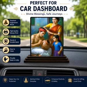 Car Dashboard Village Family Wooden Photo Stand 3x4 Inches, Compact & Stylish Spiritual Display For Car, Home & Office (Pack Of 1) (F48992) Car Dashboard Village Family Wooden Photo Stand 3x4 Inches, Compact & Stylish Spiritual Display For Car, Home & Office (Pack Of 1) (F48992)