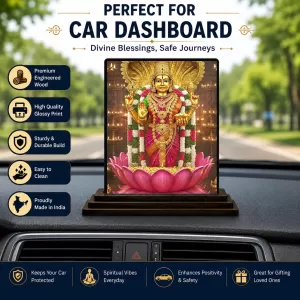 Car Dashboard Lakshmi Wooden Photo Stand 3x4 Inches, Compact & Stylish Spiritual Display For Car, Home & Office (Pack Of 1) (F48994) Car Dashboard Lakshmi Wooden Photo Stand 3x4 Inches, Compact & Stylish Spiritual Display For Car, Home & Office (Pack Of 1) (F48994)
