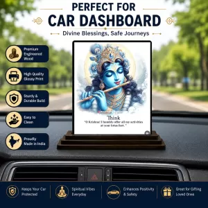 Car Dashboard Shree Krishna Wooden Photo Stand 3x4 Inches, Compact & Stylish Spiritual Display For Car, Home & Office (Pack Of 1) (F49005) Car Dashboard Shree Krishna Wooden Photo Stand 3x4 Inches, Compact & Stylish Spiritual Display For Car, Home & Office (Pack Of 1) (F49005)