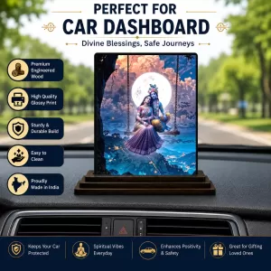 Car Dashboard Radha Krishna Wooden Photo Stand 3x4 Inches, Compact & Stylish Spiritual Display For Car, Home & Office (Pack Of 1) (F49015) Car Dashboard Radha Krishna Wooden Photo Stand 3x4 Inches, Compact & Stylish Spiritual Display For Car, Home & Office (Pack Of 1) (F49015)