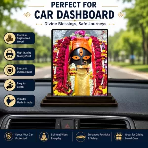 Car Dashboard Goddess Kali Wooden Photo Stand 3x4 Inches, Compact & Stylish Spiritual Display For Car, Home & Office (Pack Of 1) (F49029) Car Dashboard Goddess Kali Wooden Photo Stand 3x4 Inches, Compact & Stylish Spiritual Display For Car, Home & Office (Pack Of 1) (F49029)