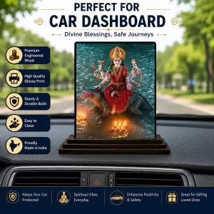 Car Dashboard Durga Wooden Photo Stand 3x4 Inches, Compact & Stylish Spiritual Display For Car, Home & Office (Pack Of 1) (F49041) Car Dashboard Durga Wooden Photo Stand 3x4 Inches, Compact & Stylish Spiritual Display For Car, Home & Office (Pack Of 1) (F49041)
